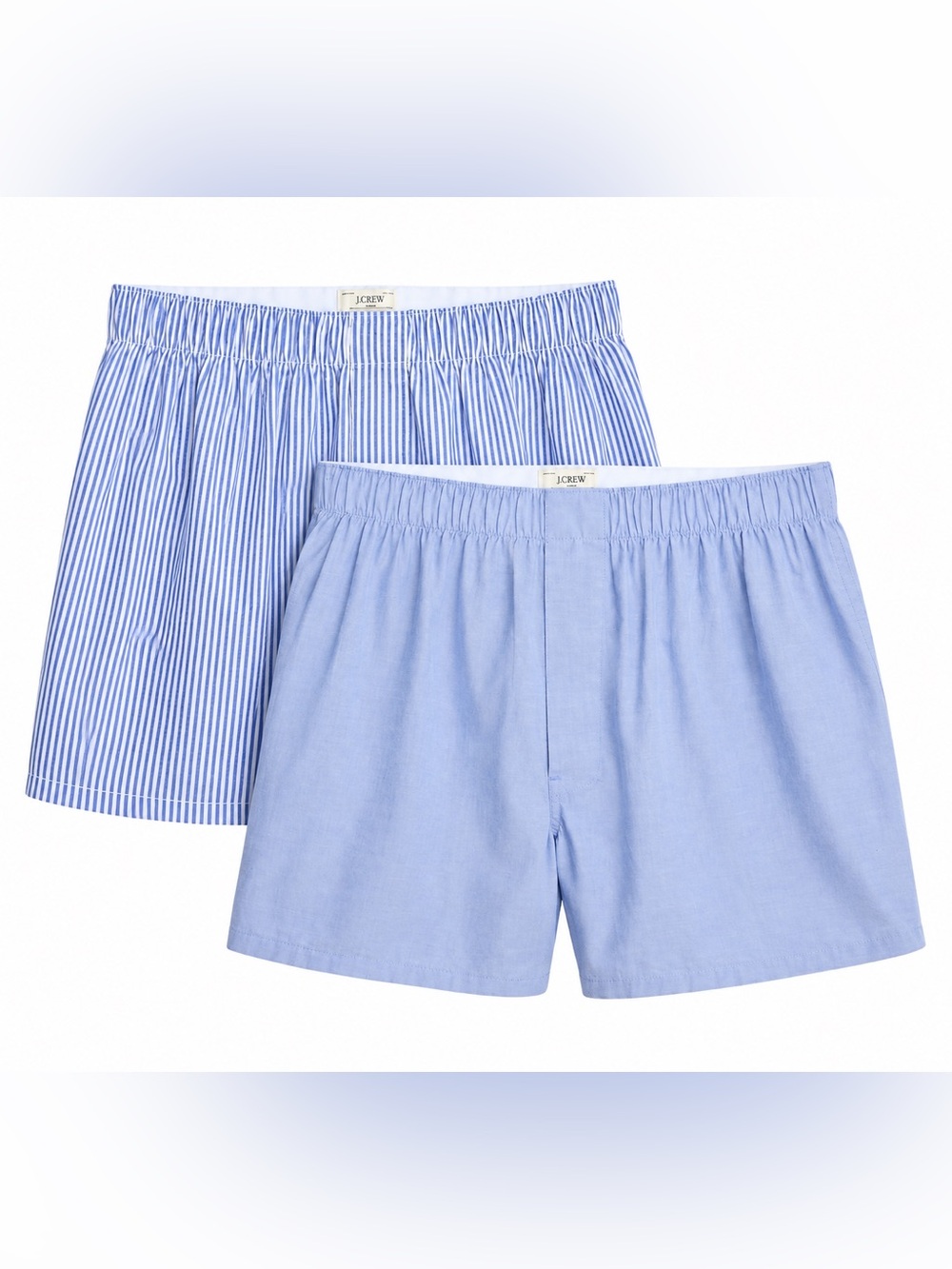 J Crew men’s woven boxers lot of 2 pair blue and stripe Size S NWOT